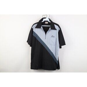 Vtg 60s 70s Rockabilly Mens Medium Chain Stitch Collared Bowling Polo Jersey USA